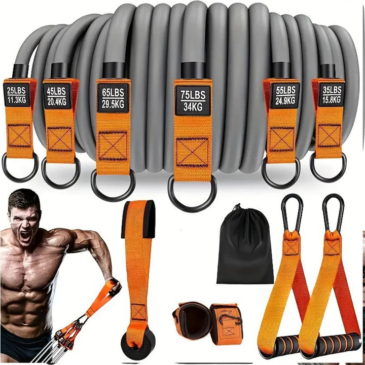 Resistance Bands Set – Exercise Bands with Handles for Home Workouts