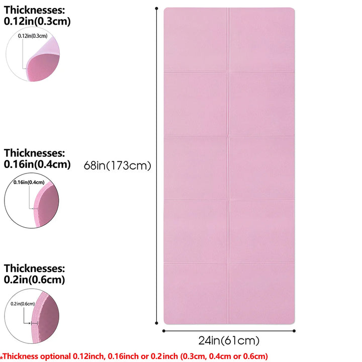 Non-Slip Yoga & Fitness Mat – 3/4/6mm Thick for Home or Travel