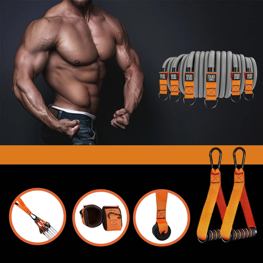 Resistance Bands Set – Exercise Bands with Handles for Home Workouts