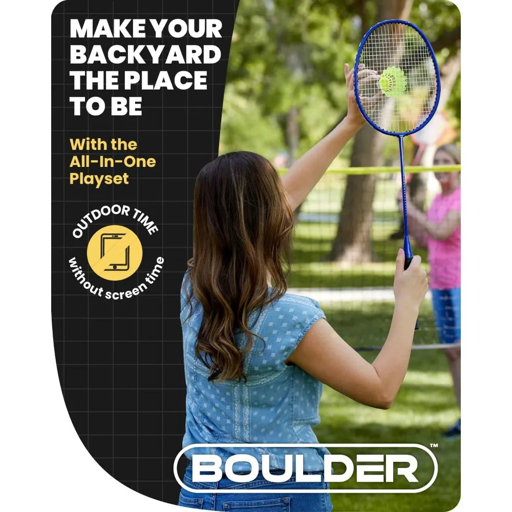 Portable Pickleball & Badminton Set