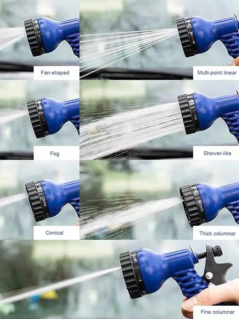 7-Function Water Spray Gun with Expandable Hose