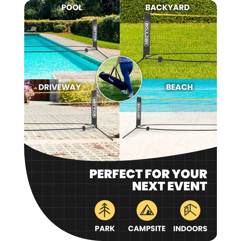 Portable Pickleball & Badminton Set