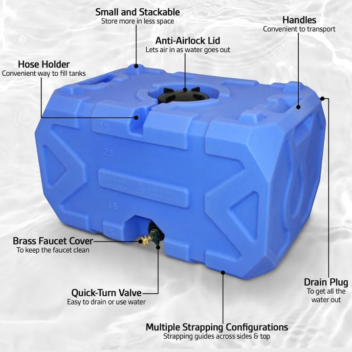 Exodus 35-Gallon Stackable Emergency Water Storage Tank