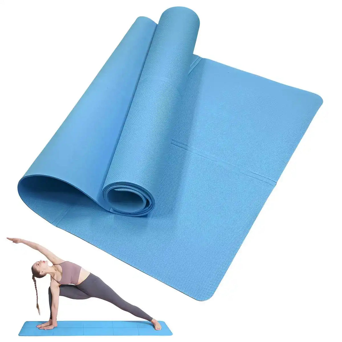 Non-Slip Yoga & Fitness Mat – 3/4/6mm Thick for Home or Travel