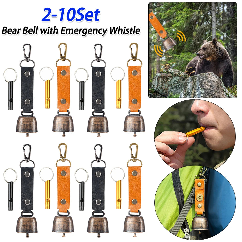 Loud Bear Bell with Emergency Whistle – 2–10 Set