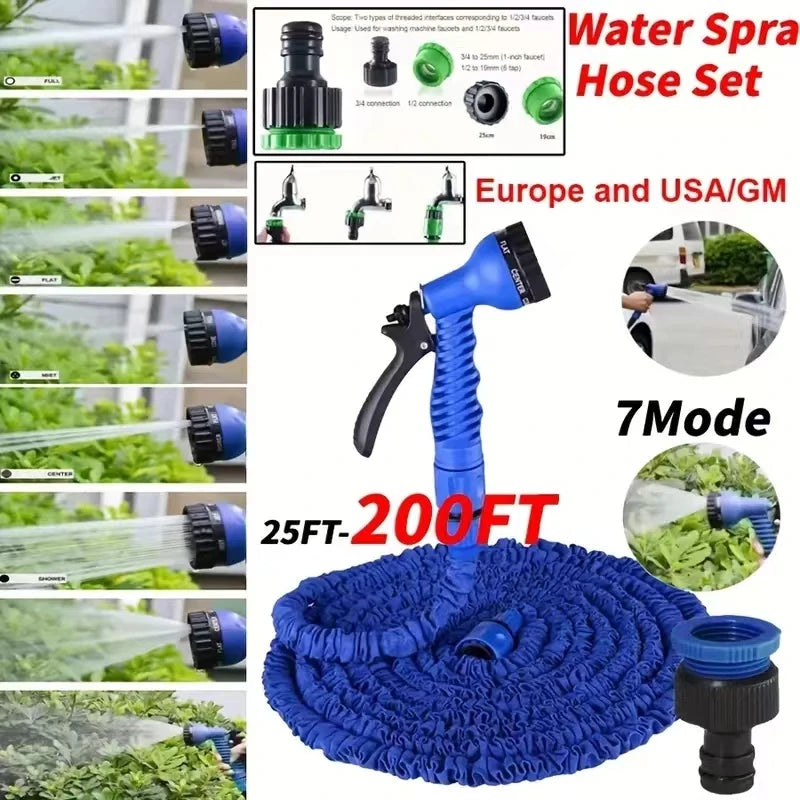 7-Function Water Spray Gun with Expandable Hose