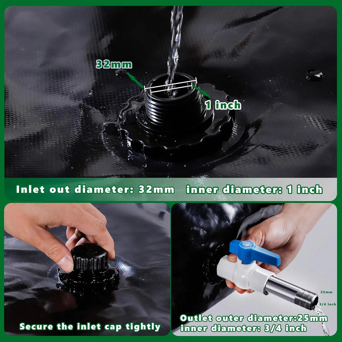 142-Gallon Foldable Water Bladder Storage Tank