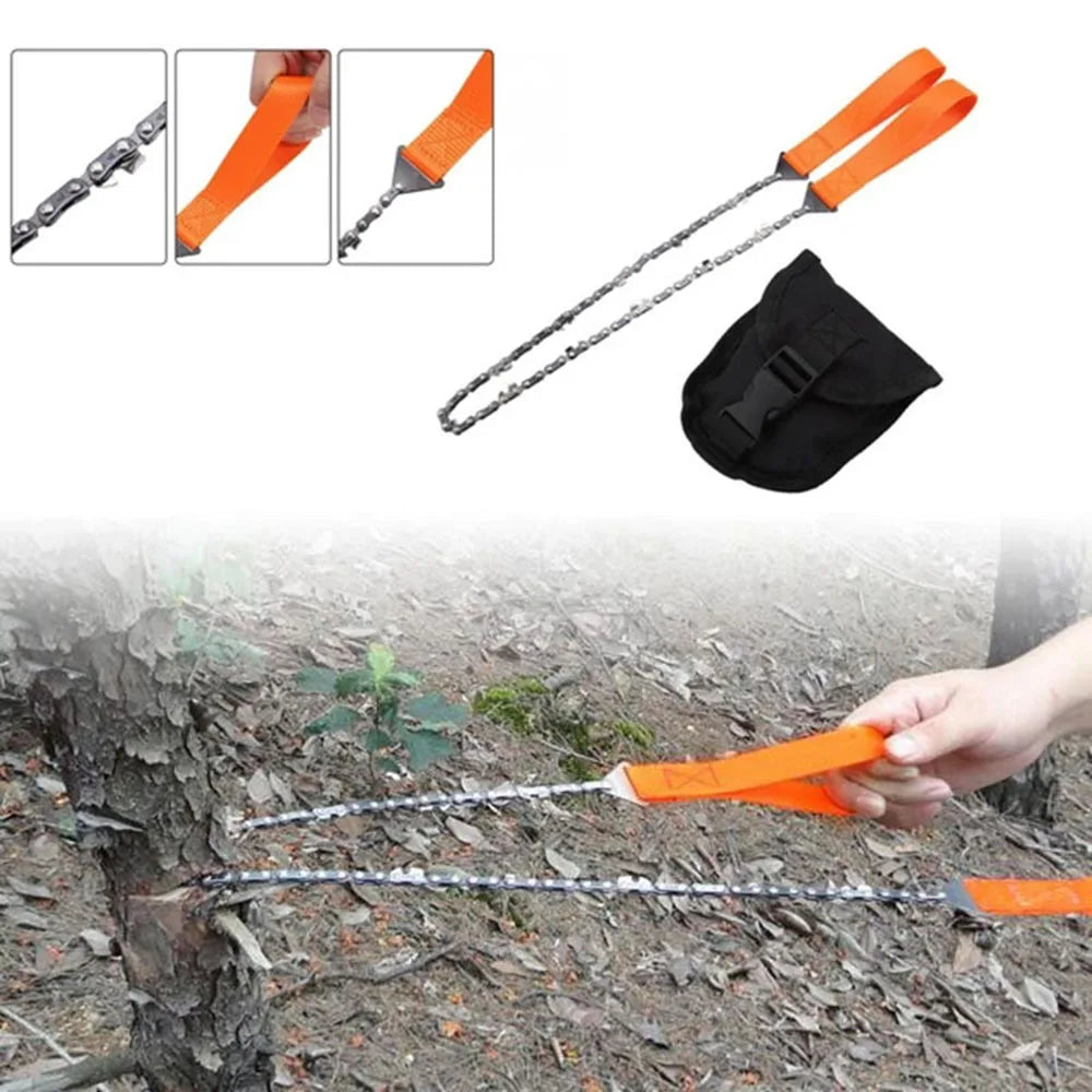 24-Inch Pocket Chain Saw – Portable Hand Saw for Camping, Survival, Hunting & Tree Cutting