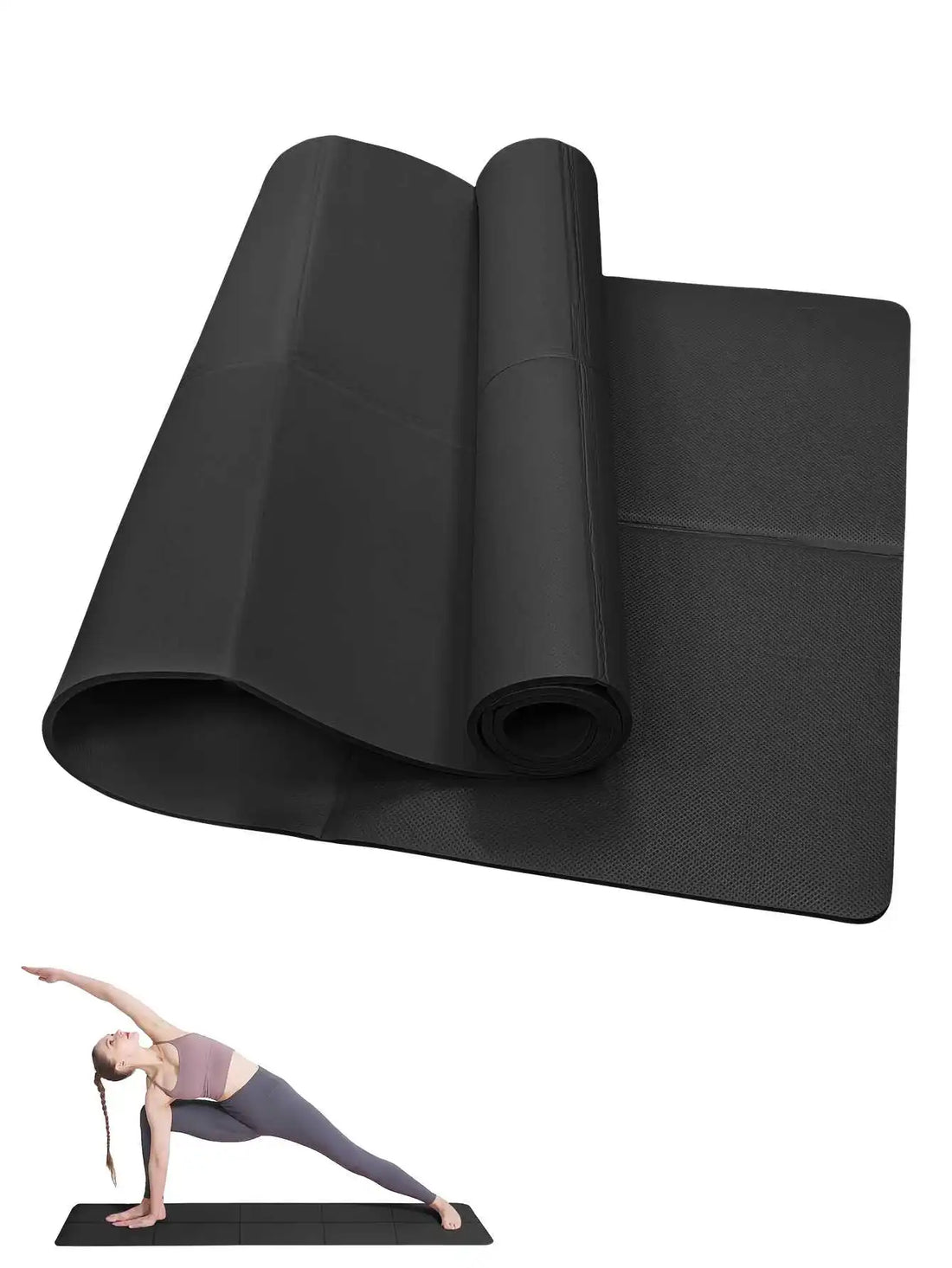 Non-Slip Yoga & Fitness Mat – 3/4/6mm Thick for Home or Travel