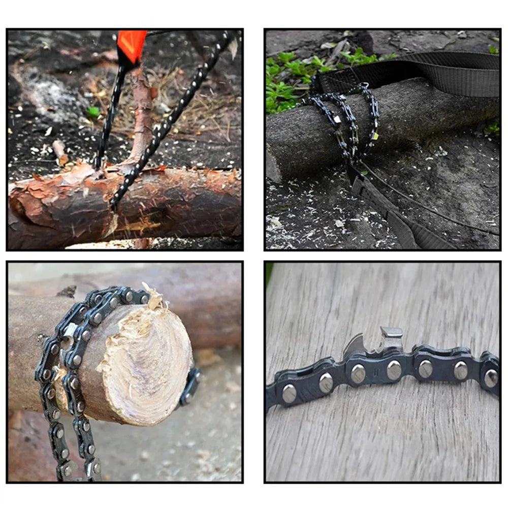 24-Inch Pocket Chain Saw – Portable Hand Saw for Camping, Survival, Hunting & Tree Cutting
