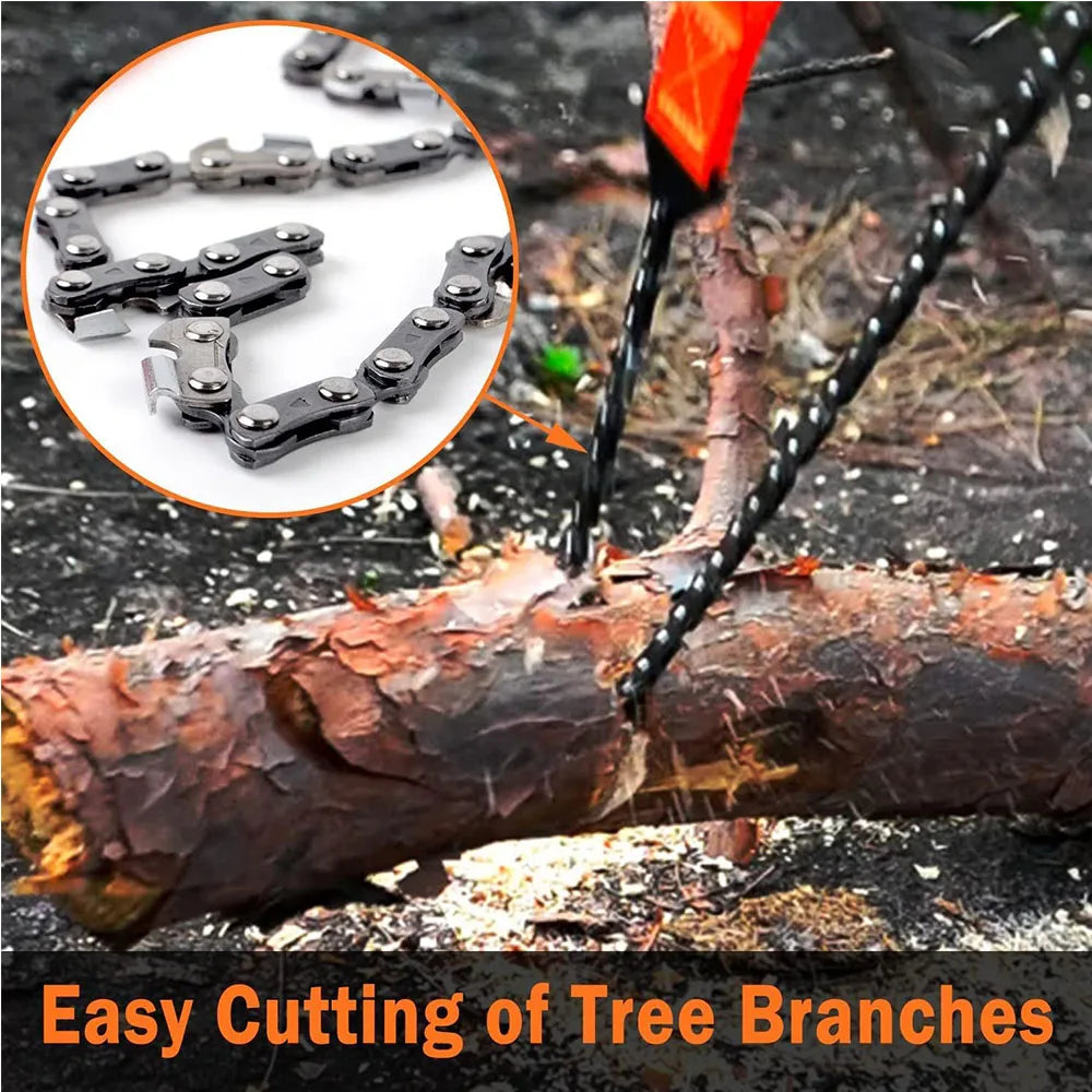24-Inch Pocket Chain Saw – Portable Hand Saw for Camping, Survival, Hunting & Tree Cutting