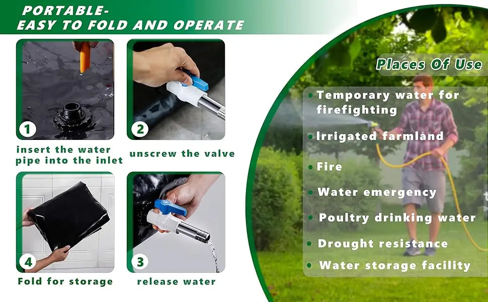 142-Gallon Foldable Water Bladder Storage Tank